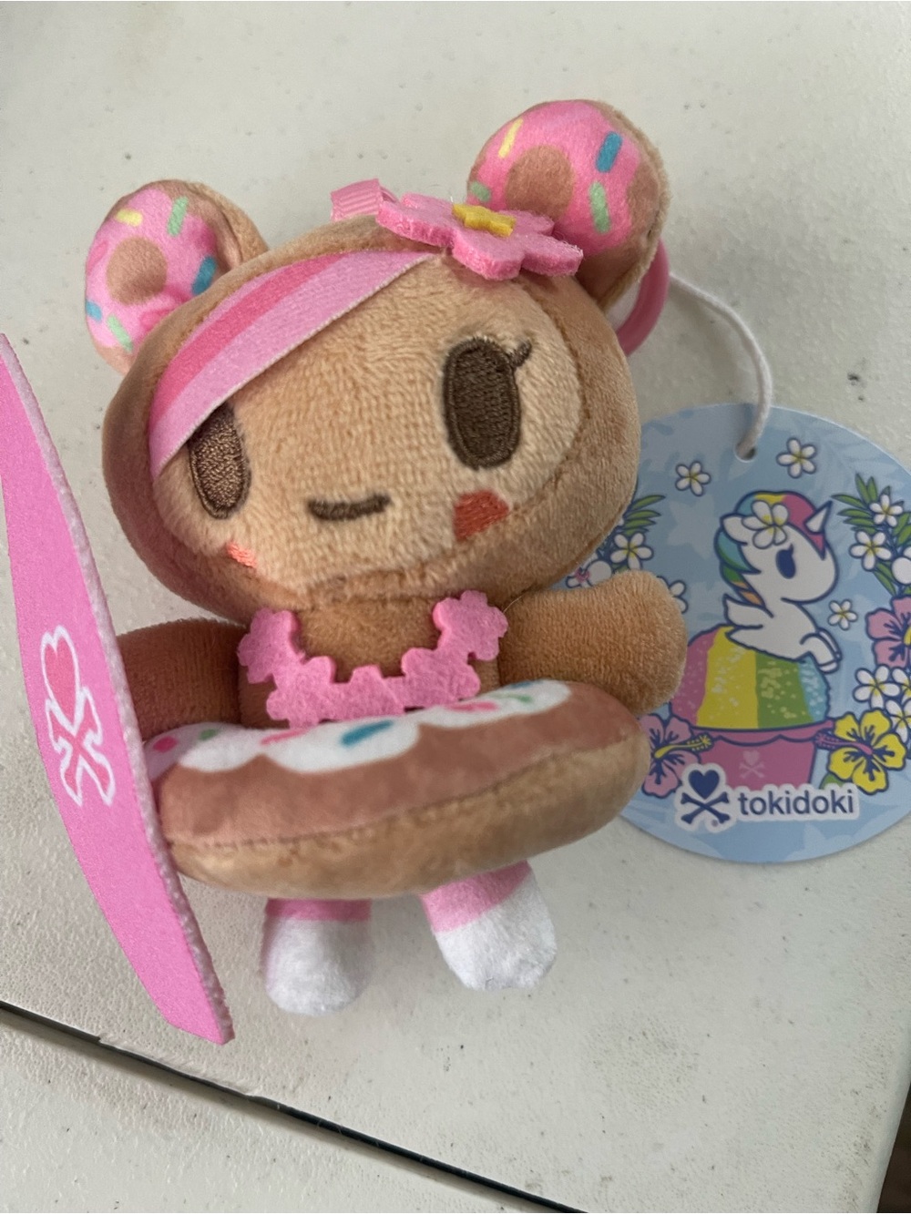 tokidoki Hawaii Donutella keychain Bear Plush with Sprinkles